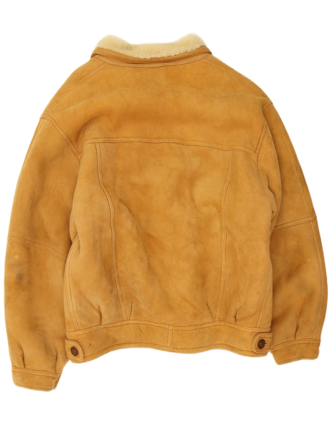 Giubbotto shearling vintage da uomo IT 54 2XL in pelle marrone