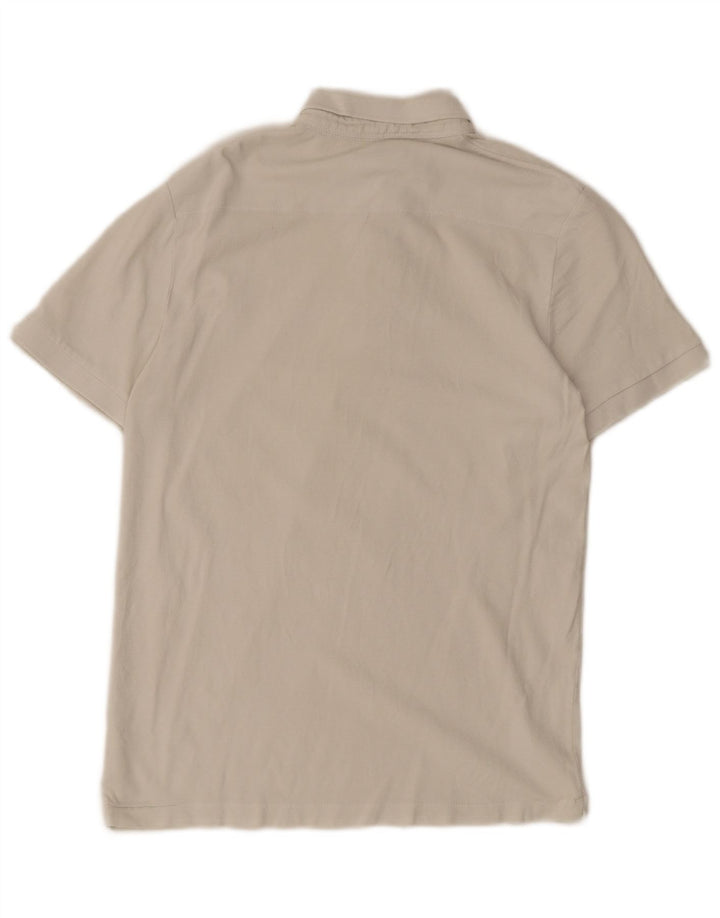 FRENCH CONNECTION Mens Regular Fit Polo Shirt Small Off White Cotton