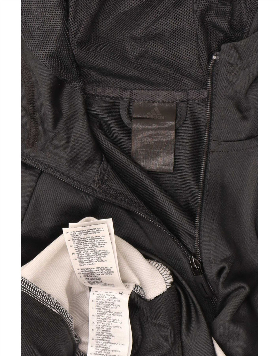 Adidas Mens Zip Hoodie Sweater Small Grey Colourblock Polyester
