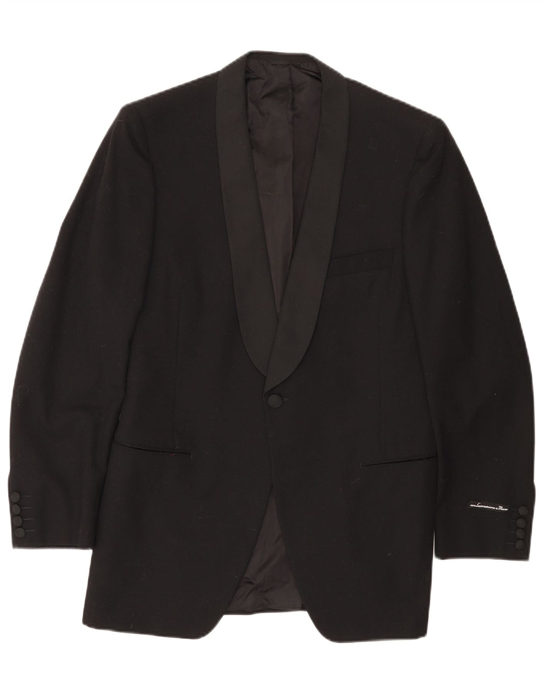 BARBISIO Mens Longline 1 Button Blazer Jacket IT 48 Medium Black Classic