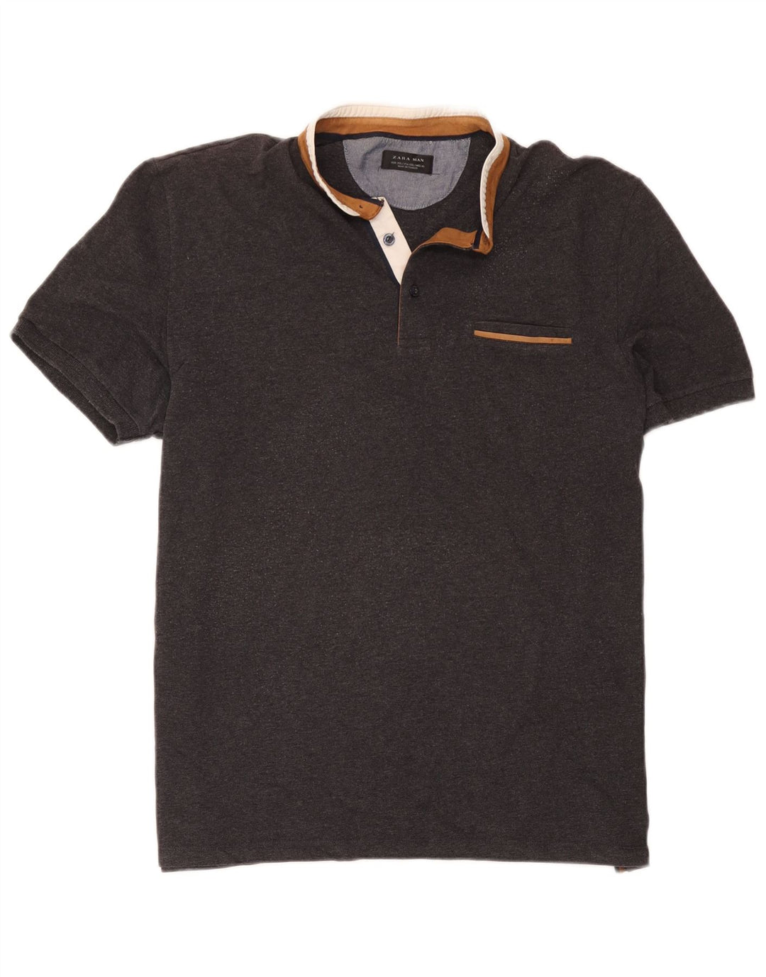 Zara Mens Polo Shirt 2XL Grey