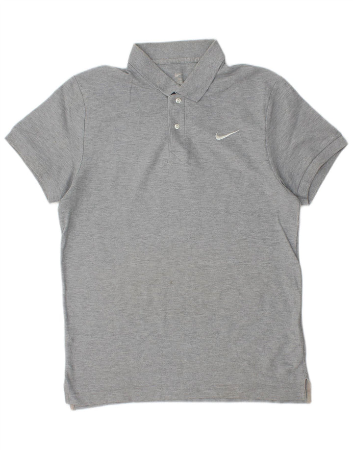 Nike Mens Polo Shirt Medium Grey Cotton
