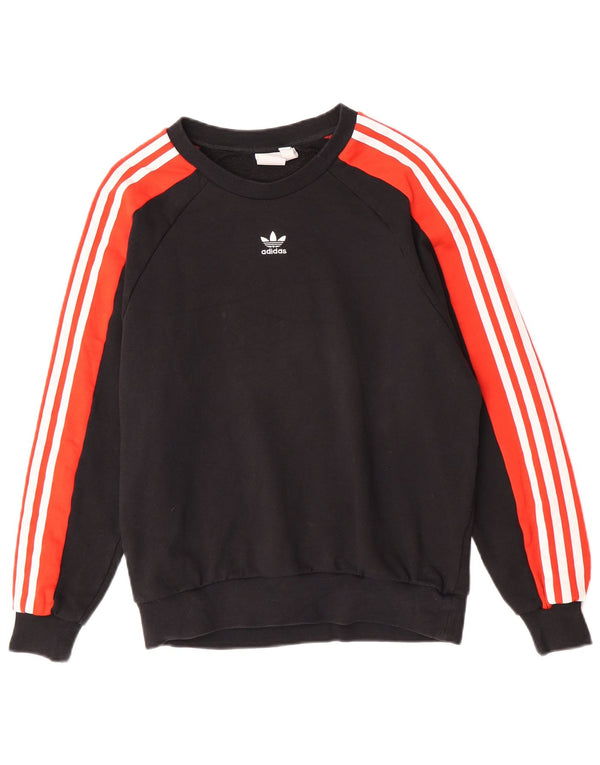 Felpa grafica da donna Adidas Jumper UK 10 Small Black Colourblock