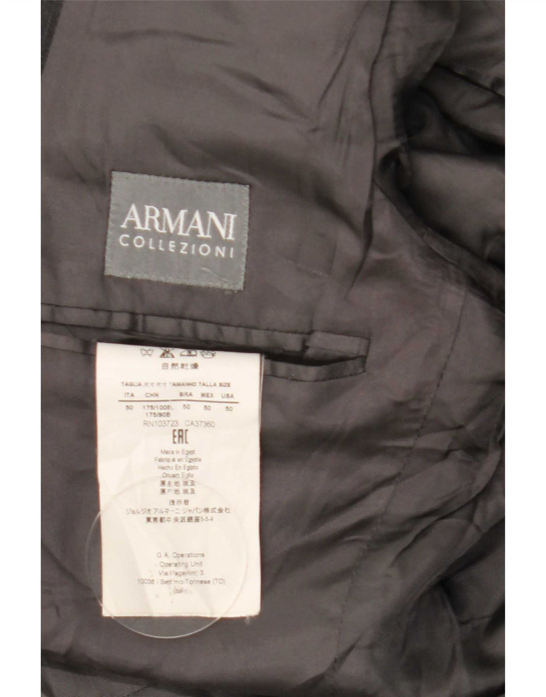 Armani Collezioni Mens 2 Button Blazer Jacket IT 50 Large Grey Wool