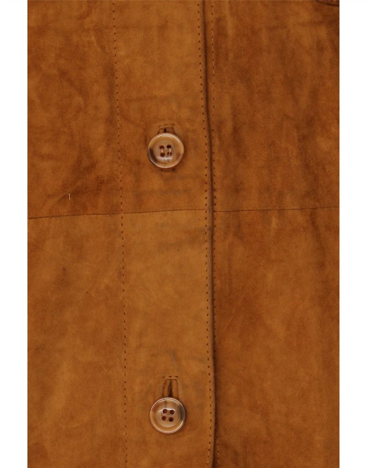 Vintage Womens Weekend Suede Jacket IT 42 Medium Beige Leather