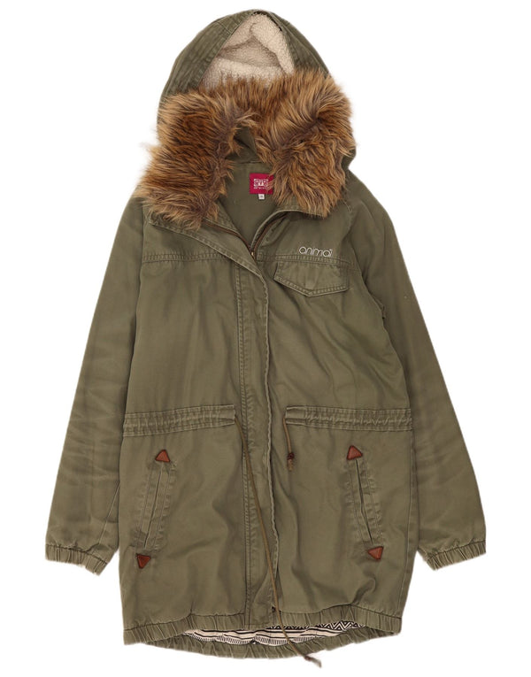 Parka con capucha para mujer Animal UK 44 Large Algodón caqui