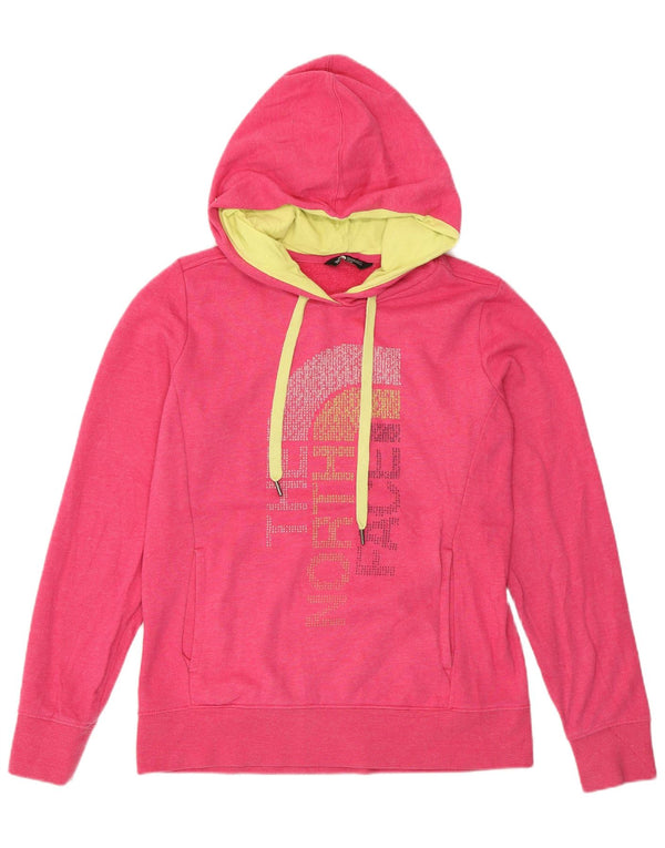 The North Face Womens Graphic Hoodie Jumper UK 14 Medium Pink Cotton