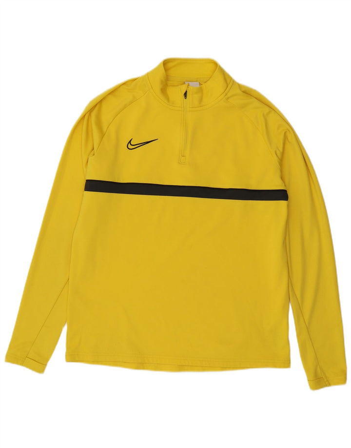 Haut de survêtement Nike Dri Fit Zip Neck pour homme, color block, jaune moyen