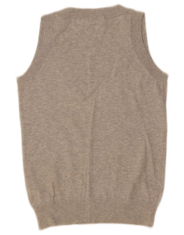 Zara Damen Weste Tank Top UK 8 Small Grau gefleckte Baumwolle