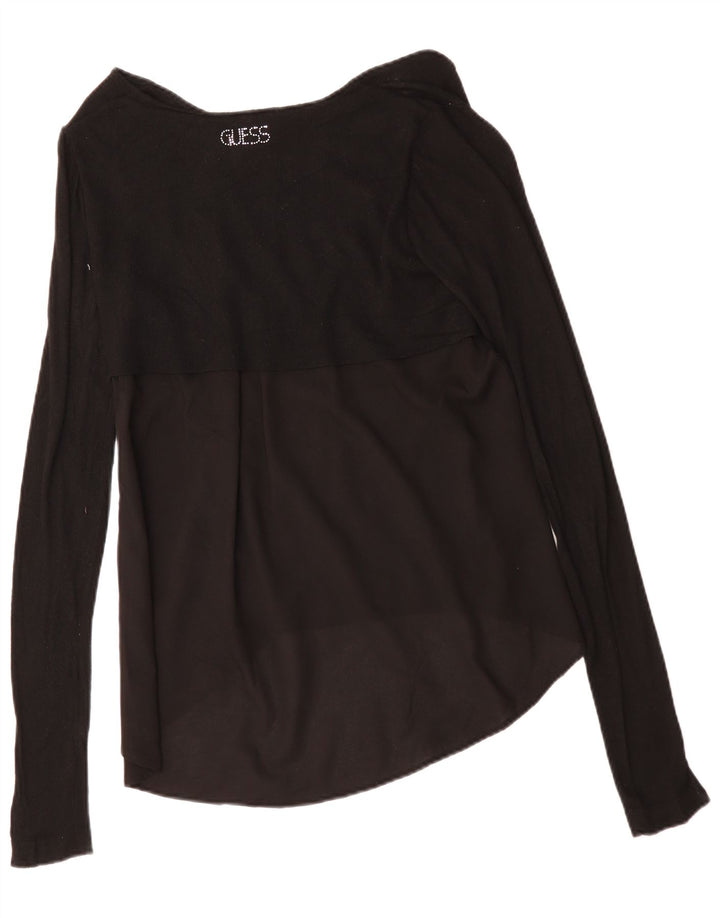 Guess Damen Blusentop UK 14 Medium Schwarz