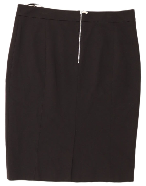 Karen Millen Womens Pencil Skirt UK 16 Lage W34 Black Viscose