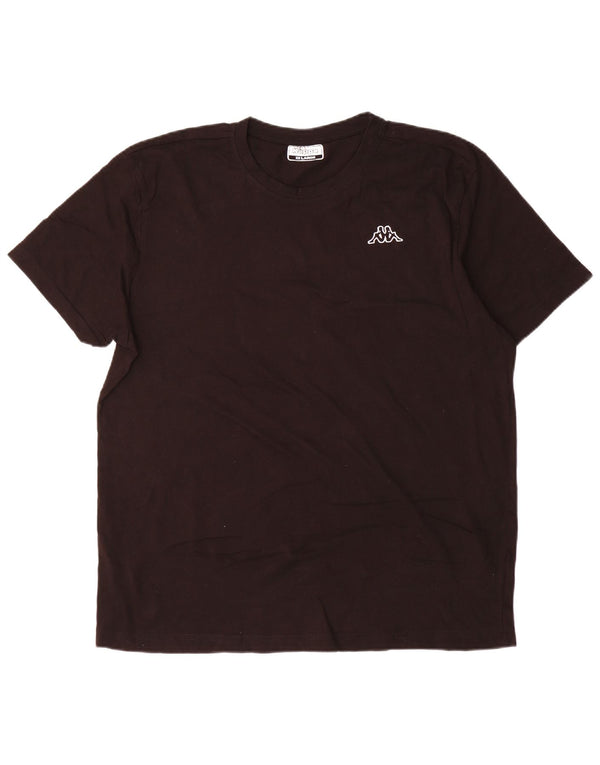 Kappa Herren Kurzarm-T-Shirt Top 2XL Schwarz Baumwolle
