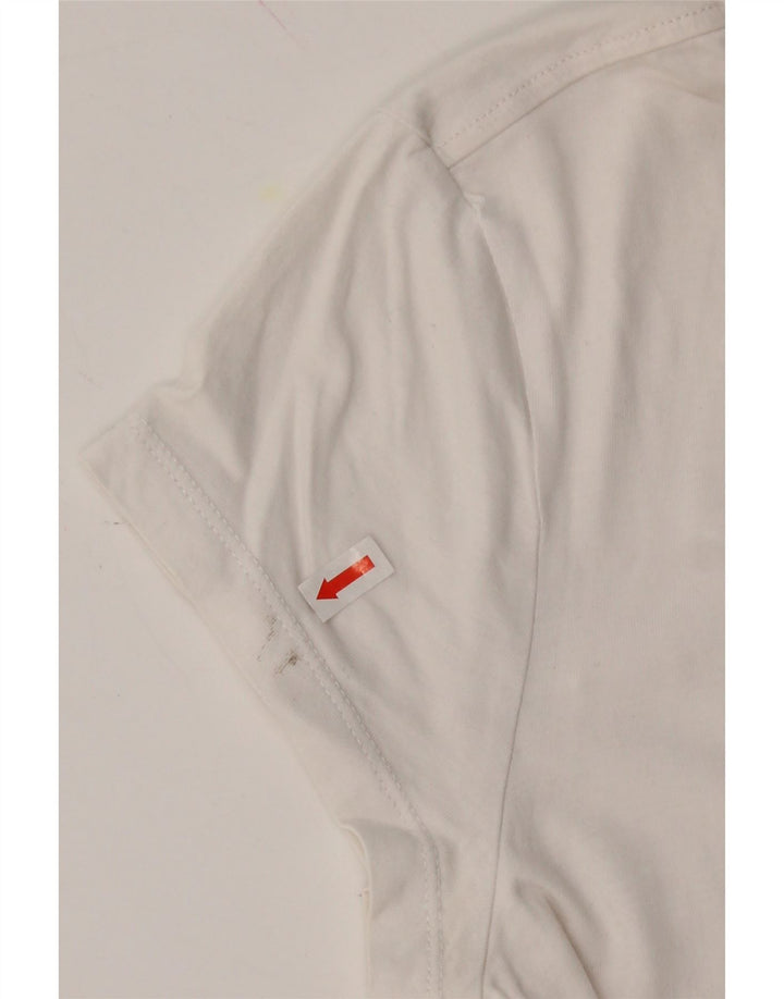 REEBOK Womens Graphic T-Shirt Top UK 12 Medium White Vintage Reebok and Second-Hand Reebok from Messina Hembry 