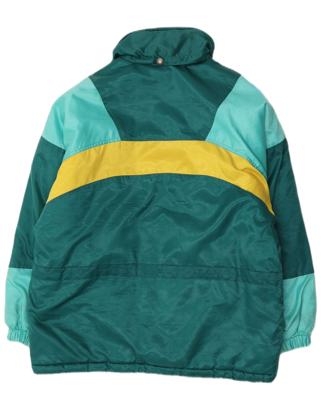 Brugi Womens Oversized Ski Jacket UK 14 Medium Green Colourblock Polyester