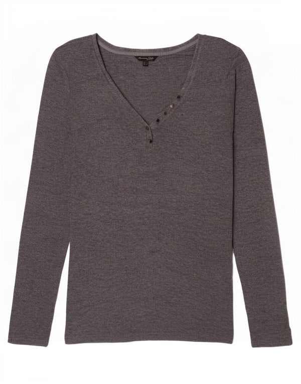 Massimo Dutti Damen Top Langarm UK 10 Small Grau