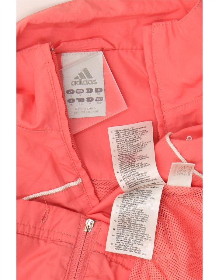 Adidas Womens Oversized Tracksuit Top Jacket UK 10 Small  Pink Polyester