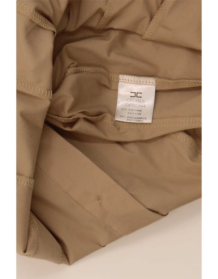 Elisabetta Franchi Womens Ruffle Front Shirt Blouse IT 42 Medium Beige