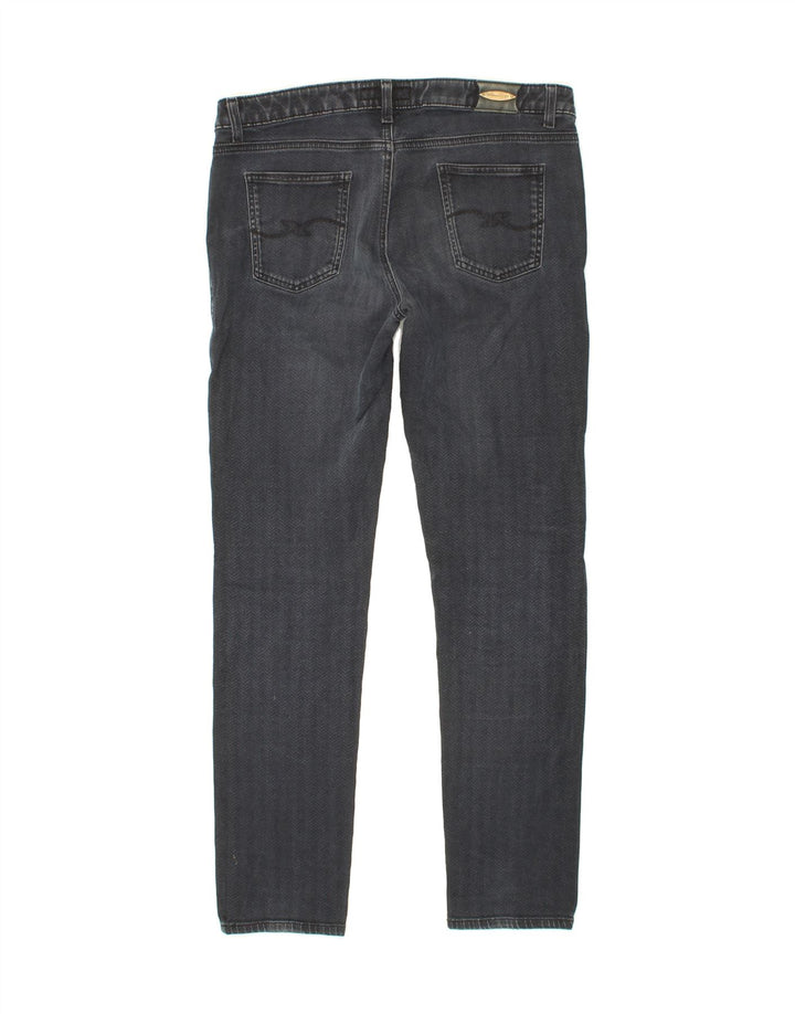 TRUSSARDI Womens Slim Jeans W32 L31 Blue Herringbone Vintage Trussardi and Second-Hand Trussardi from Messina Hembry 