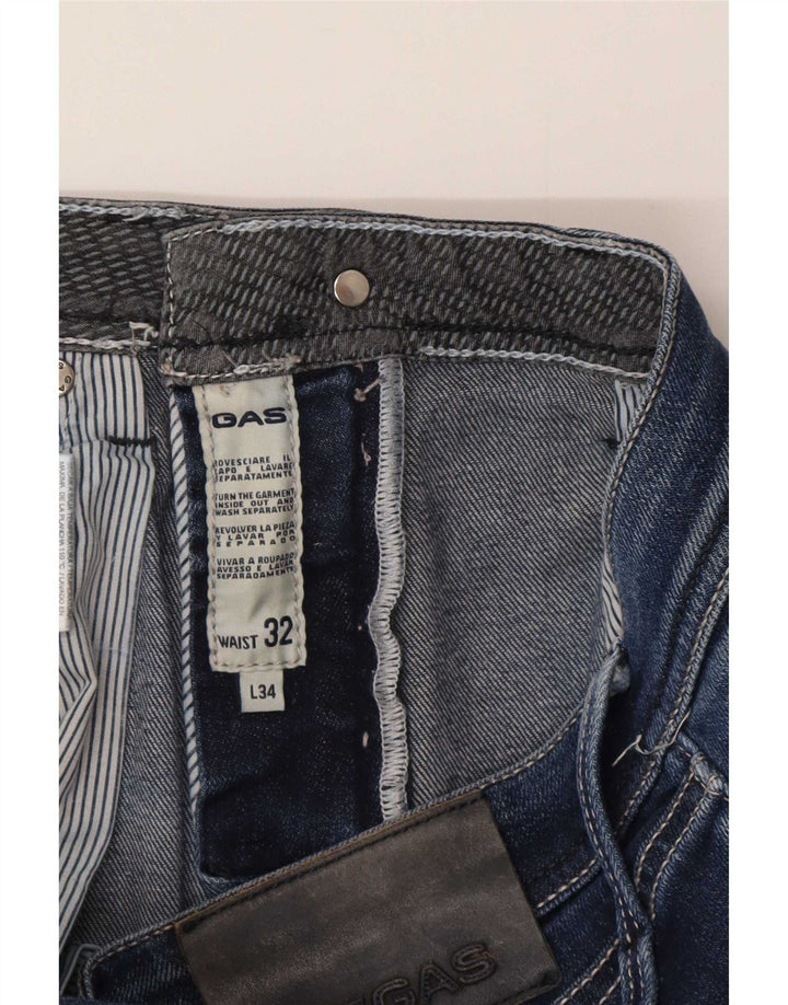 Gas Mens Albert Slim Jeans W32 L34 Blue Cotton