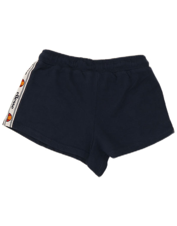 Pantaloncini sportivi grafici da donna Ellesse UK 8 Small Blu navy in cotone color block
