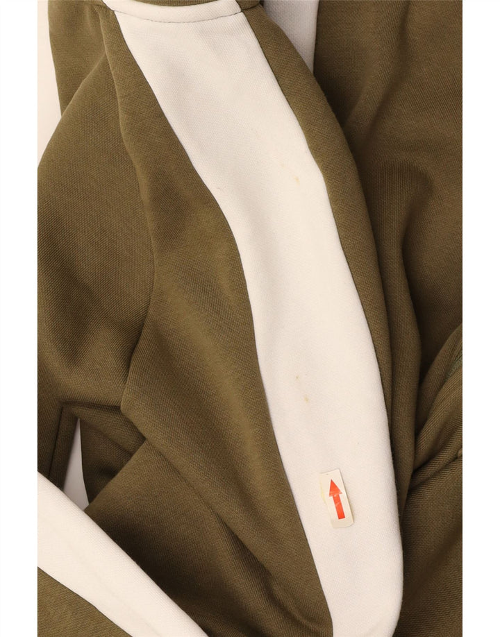 PUMA Mens Tracksuit Top Jacket Large Khaki Colourblock Cotton