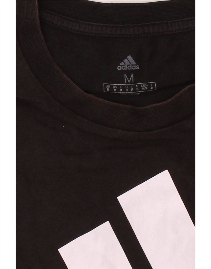 ADIDAS Mens Graphic T-Shirt Top Medium Black Cotton Vintage Adidas and Second-Hand Adidas from Messina Hembry 