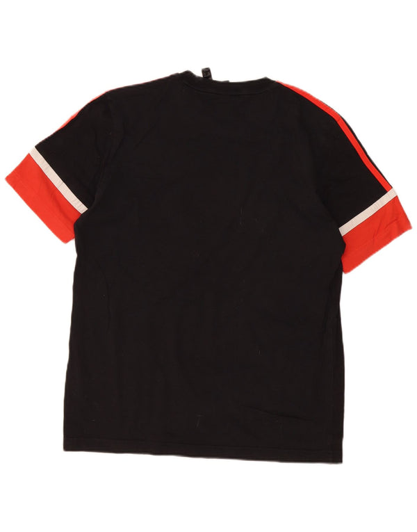 Adidas Mens Graphic T-Shirt Top Small Black Colourblock