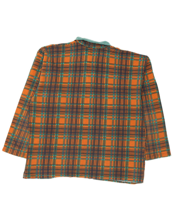 Vintage muška majica s polo izrezom XL, narančasti karirani