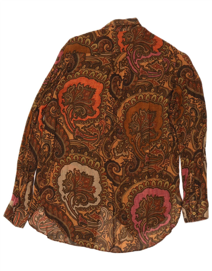 Massimo Dutti Dame Oversized Skjorte EU 34 2XS Brun Paisley
