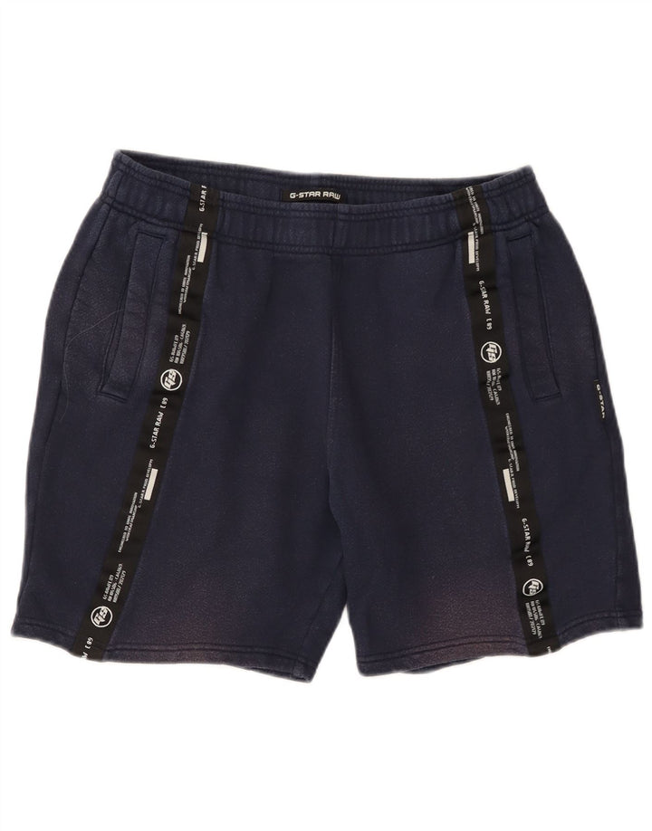 G-STAR Mens Graphic Sport Shorts Medium  Navy Blue Cotton