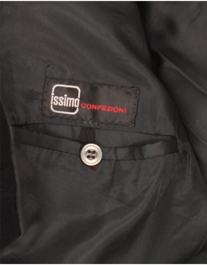 Issimo Mens 2 Button Velvet Blazer Jacket UK 36 Small Black