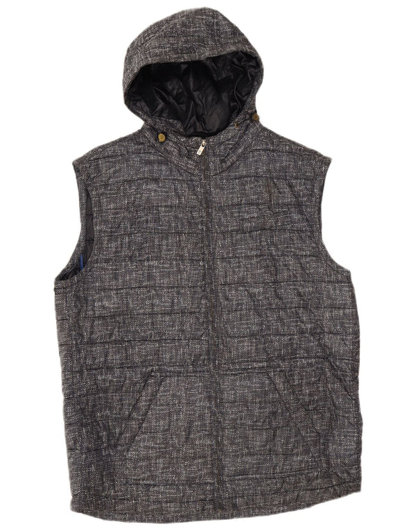 Massimo Dutti Herre Hætte Polstret Gilet UK 44 2XL Navy Blue Polychlorid