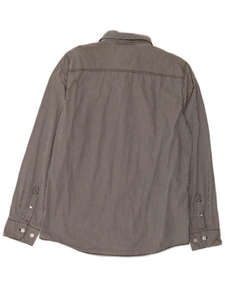 Fat Face Mens Shirt Large Grey Gingham Cotton