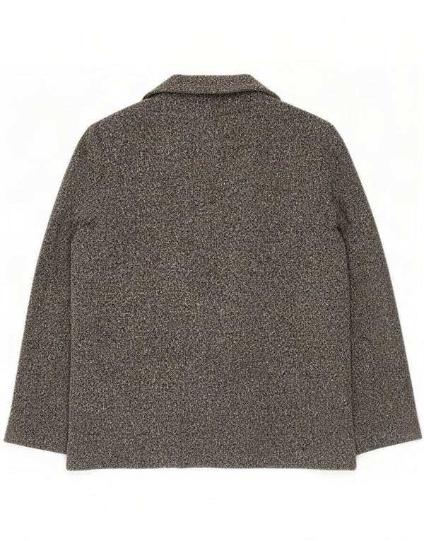Jaqueta blazer aberta feminina Marks & Spencer Reino Unido 20 2XL poliéster manchado cinza