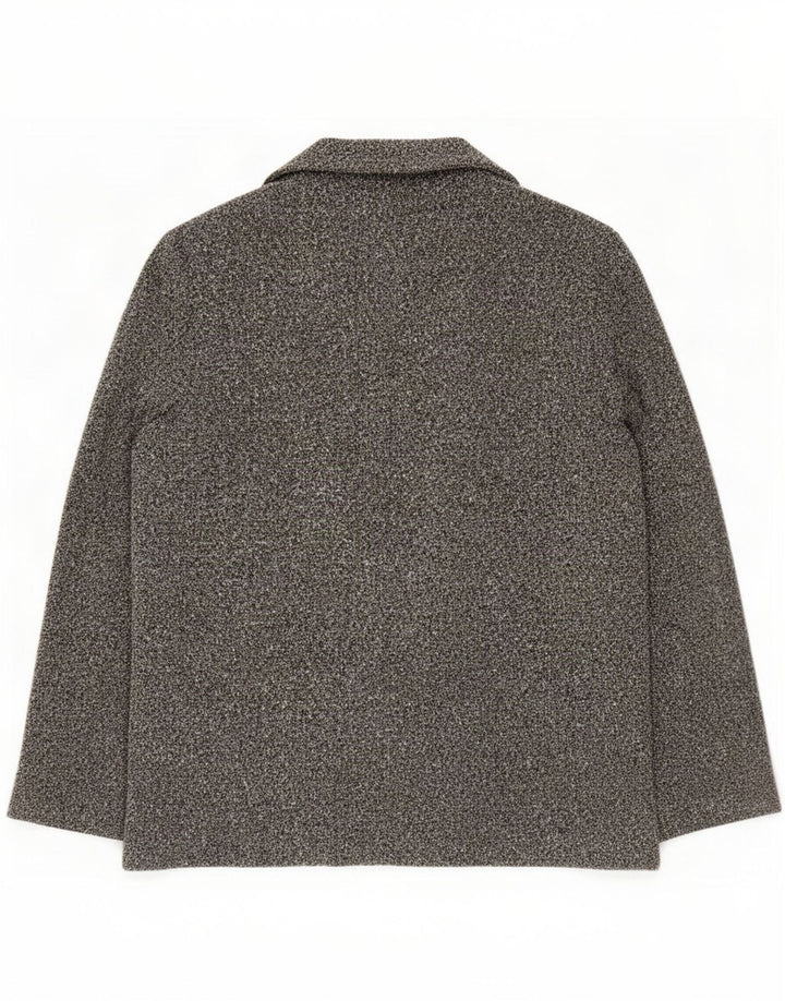 Jaqueta blazer aberta feminina Marks & Spencer Reino Unido 20 2XL poliéster manchado cinza