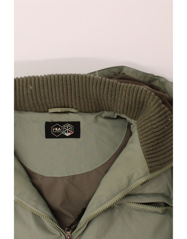 FILA Mens Hooded Padded Jacket UK 40 Large Green Polyamide Vintage Fila and Second-Hand Fila from Messina Hembry 