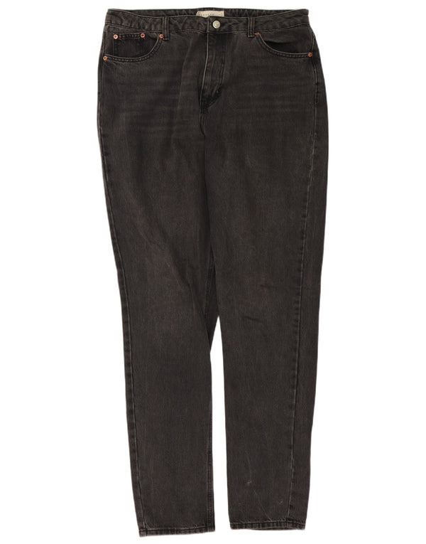 Topshop Womens Mom High Waist Tapered Jeans W34 L33 Grey Polyester