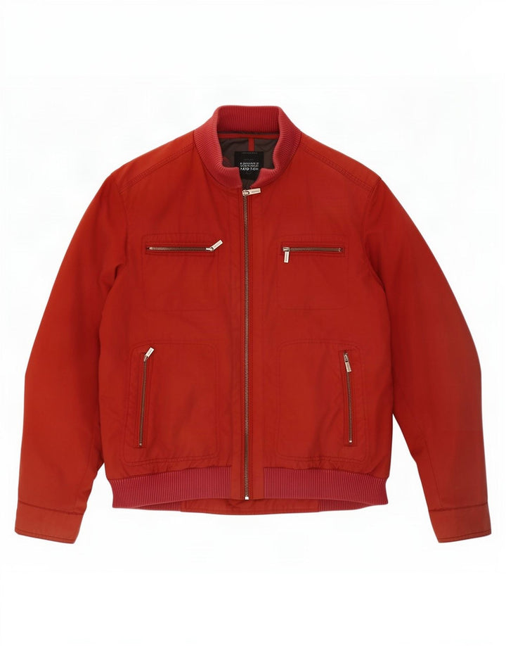 Massimo Dutti Chaqueta Bomber para Hombre UK 40 Large Nylon Rojo