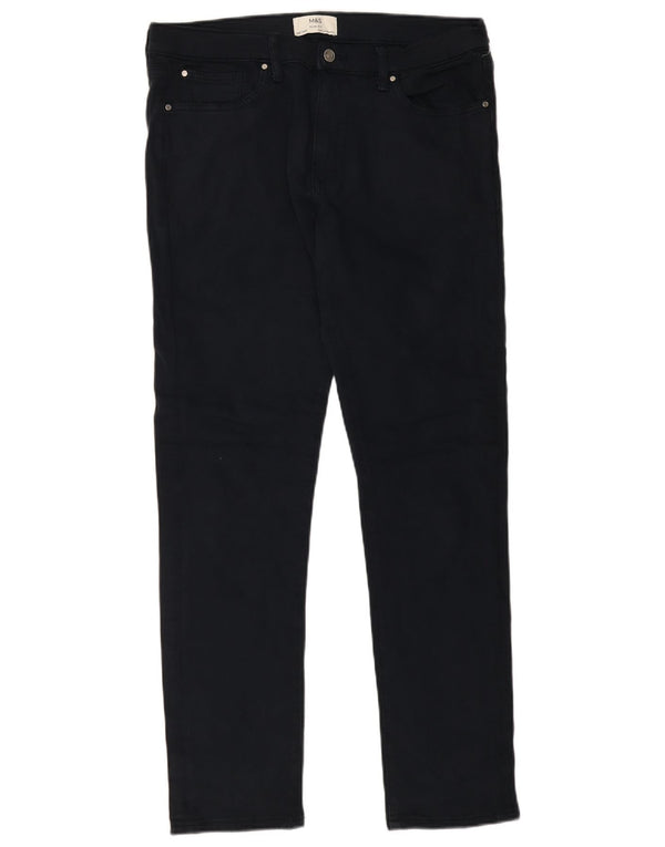 Marks & Spencer Mens Slim Jeans W36 L33 Azul Marinho Algodão