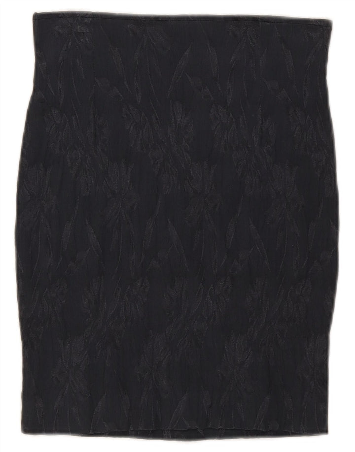 VINTAGE Womens Abstract Pattern Pencil Skirt W26 Small  Navy Blue