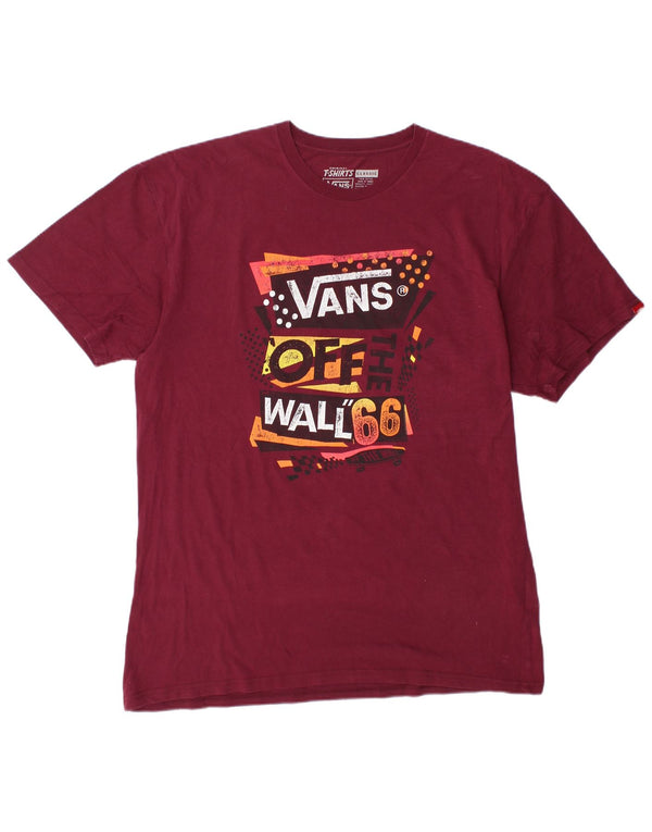 T-shirt grafica da uomo con vestibilità classica Vans XL in cotone bordeaux