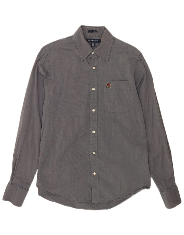 Tommy Hilfiger Chemise sur mesure pour homme Petit coton bleu marine
