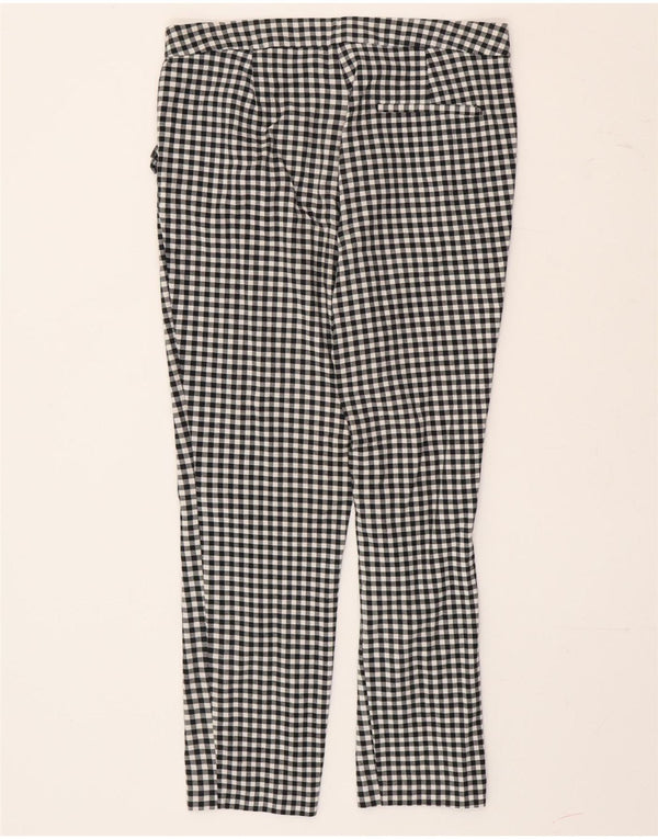 Zara Womens Slim Chino Trousers Medium W30 L26 Black Gingham