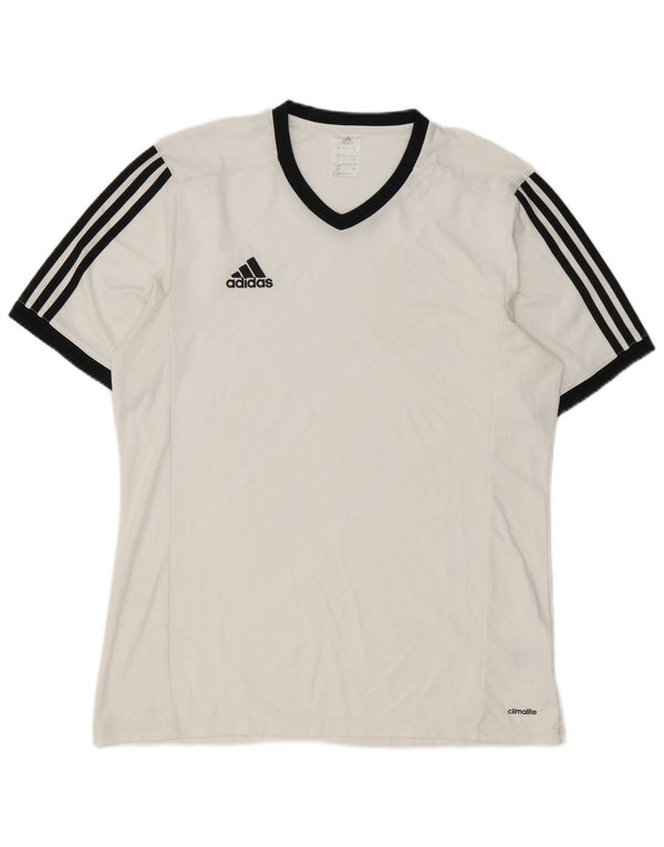 Adidas Mens Climalite T-Shirt Top Large White Polyester