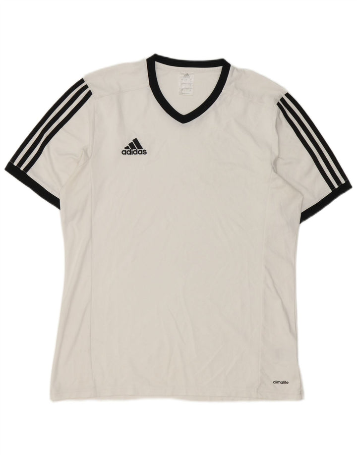 Adidas Mens Climalite T-Shirt Top Large White Polyester