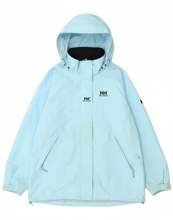 Helly Hansen Regnjakke med hætte til kvinder UK 18 XL Blå Polyester