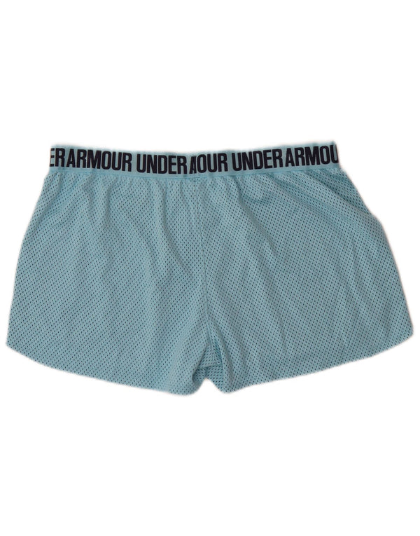 Under Armour Womens Heat Gear Graphic Sport Shorts UK 14 Large Blue Spotted