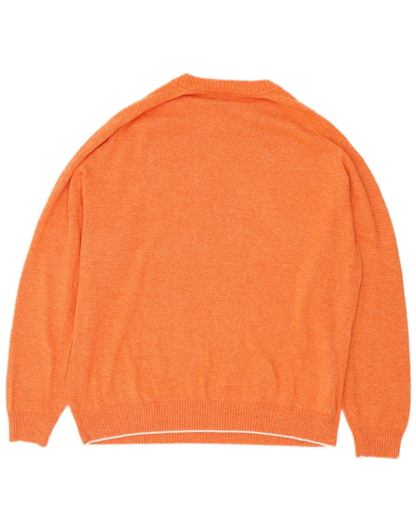 Alba Moda Herre Boat Neck Jumper Sweater Large Orange Flecked Bomuld