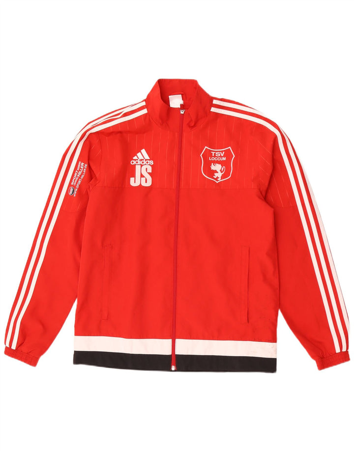Adidas Mens TSV Loccum Tracksuit Top Jacket Small Red Colourblock Polyester