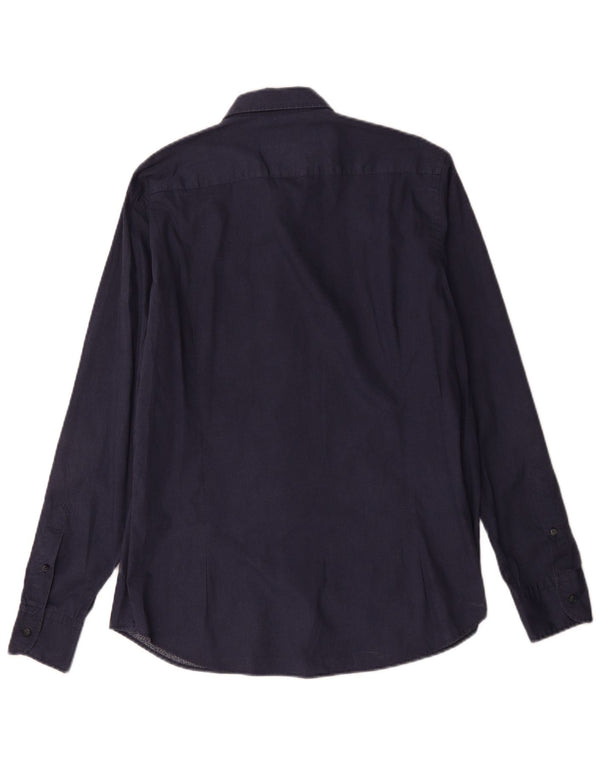 Massimo Dutti Mens Shirt Large Navy Blue